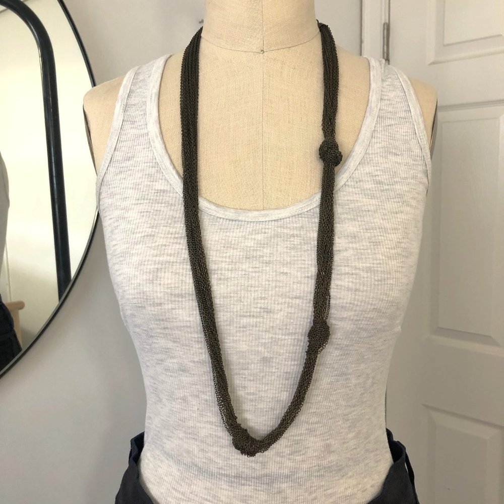Striking Statement Black Braided Necklace - Picture 4 of 8
